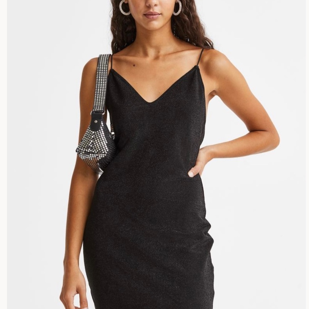 H&M Black open back dress (sparkly)